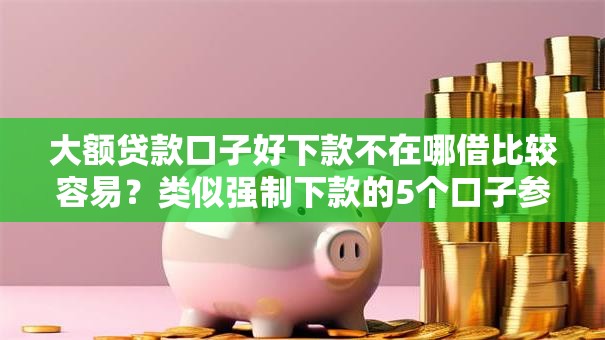 大额贷款口子好下款不在哪借比较容易?类似强制下款的5个口子参考 大额贷款口子好下款不在哪借比较容易?类似强制下款的5个口子参考