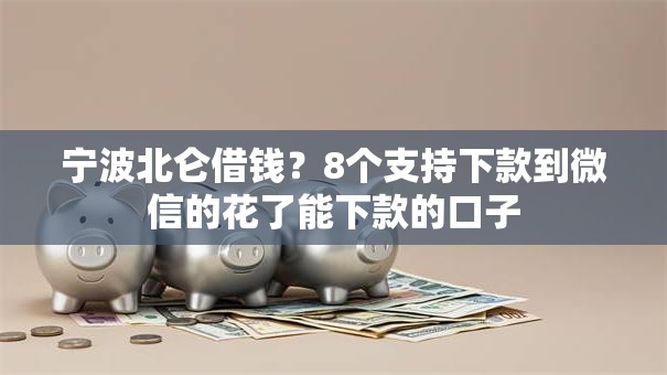 宁波北仑借钱?8个支持下款到微信的花了能下款的口子 宁波北仑借钱?8个支持下款到微信的花了能下款的口子