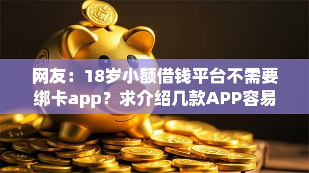 网友：18岁小额借钱平台不需要绑卡app？求介绍几款APP容易借款1万块的app