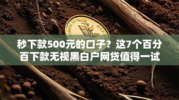 秒下款500元的口子？这7个百分百下款无视黑白户网贷值得一试