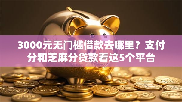 3000元无门槛借款去哪里?支付分和芝麻分贷款看这5个平台 3000元无门槛借款去哪里?支付分和芝麻分贷款看这5个平台