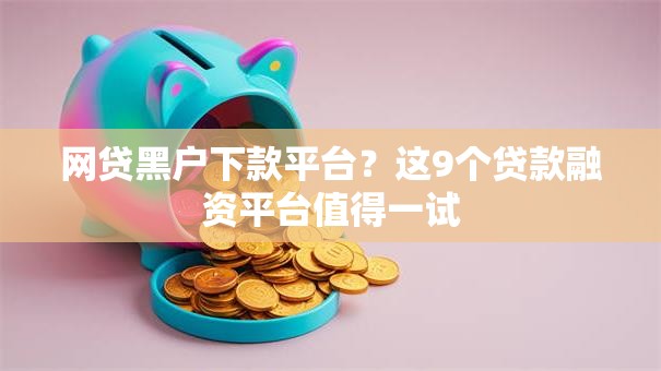 网贷黑户下款平台?这9个贷款融资平台值得一试 网贷黑户下款平台?这9个贷款融资平台值得一试