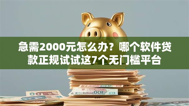 急需2000元怎么办?哪个软件贷款正规试试这7个无门槛平台 急需2000元怎么办?哪个软件贷款正规试试这7个无门槛平台