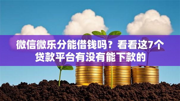 微信微乐分能借钱吗?看看这7个贷款平台有没有能下款的 微信微乐分能借钱吗?看看这7个贷款平台有没有能下款的