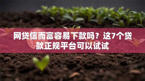网贷信而富容易下款吗?这7个贷款正规平台可以试试 网贷信而富容易下款吗?这7个贷款正规平台可以试试