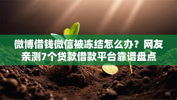 微博借钱微信被冻结怎么办?网友亲测7个贷款借款平台靠谱盘点 微博借钱微信被冻结怎么办?网友亲测7个贷款借款平台靠谱盘点