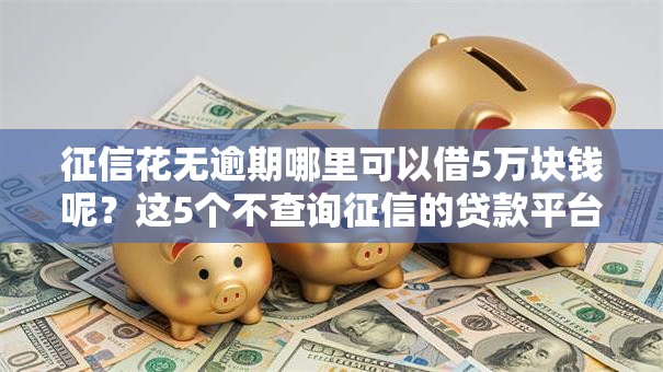 征信花无逾期哪里可以借5万块钱呢？这5个不查询征信的贷款平台可以试试
