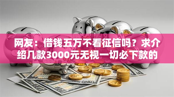 网友：借钱五万不看征信吗？求介绍几款3000元无视一切必下款的口子