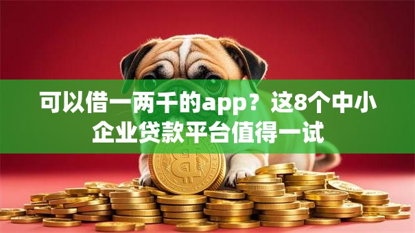 可以借一两千的app?这8个中小企业贷款平台值得一试 可以借一两千的app?这8个中小企业贷款平台值得一试