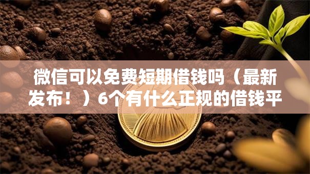 微信可以免费短期借钱吗(最新发布!)6个有什么正规的借钱平台 微信可以免费短期借钱吗(最新发布!)6个有什么正规的借钱平台