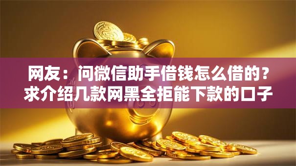 网友:问微信助手借钱怎么借的?求介绍几款网黑全拒能下款的口子 网友:问微信助手借钱怎么借的?求介绍几款网黑全拒能下款的口子