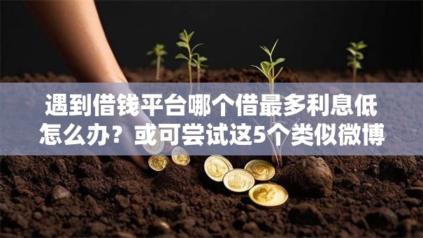遇到借钱平台哪个借最多利息低怎么办？或可尝试这5个类似微博借钱的平台