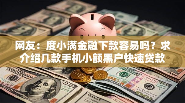 网友：度小满金融下款容易吗？求介绍几款手机小额黑户快速贷款平台