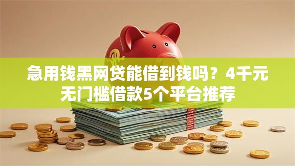 急用钱黑网贷能借到钱吗?4千元无门槛借款5个平台推荐 急用钱黑网贷能借到钱吗?4千元无门槛借款5个平台推荐