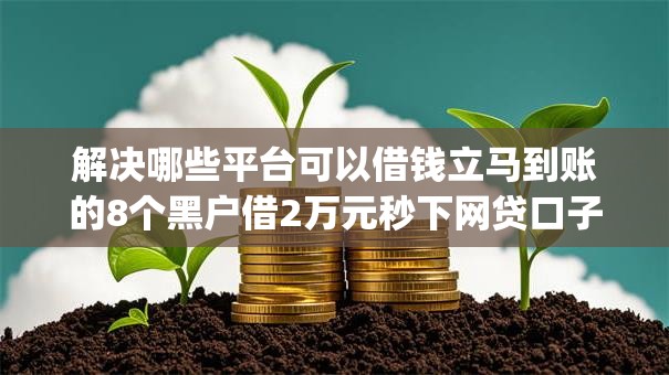 解决哪些平台可以借钱立马到账的8个黑户借2万元秒下网贷口子app分享