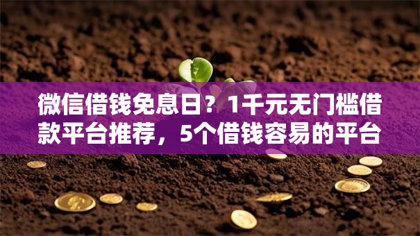 微信借钱免息日？1千元无门槛借款平台推荐，5个借钱容易的平台盘点