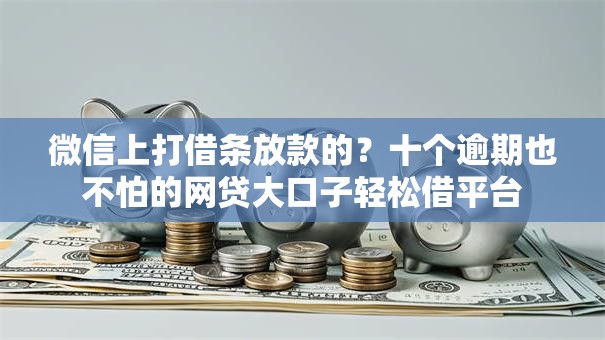 微信上打借条放款的？十个逾期也不怕的网贷大口子轻松借平台