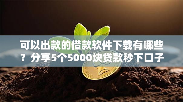 可以出款的借款软件下载有哪些？分享5个5000块贷款秒下口子