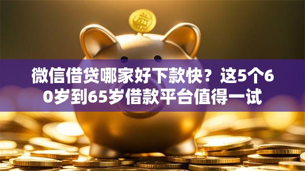 微信借贷哪家好下款快？这5个60岁到65岁借款平台值得一试