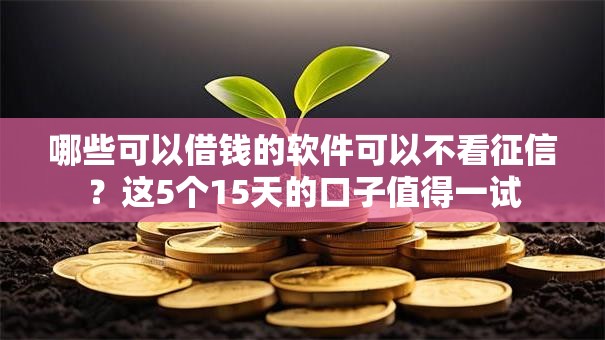 哪些可以借钱的软件可以不看征信?这5个15天的口子值得一试 哪些可以借钱的软件可以不看征信?这5个15天的口子值得一试