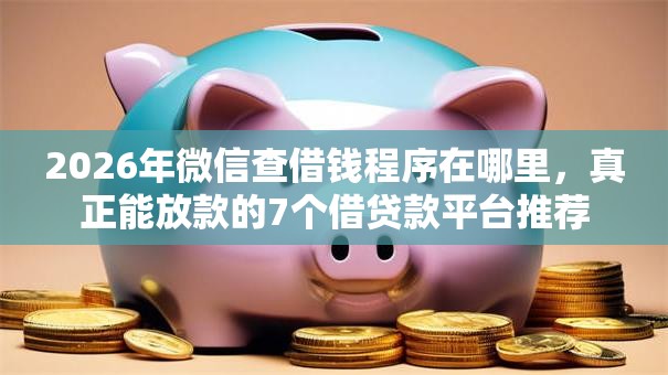 2026年微信查借钱程序在哪里，真正能放款的7个借贷款平台推荐