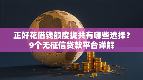 正好花借钱额度拢共有哪些选择?9个无征信贷款平台详解 正好花借钱额度拢共有哪些选择?9个无征信贷款平台详解