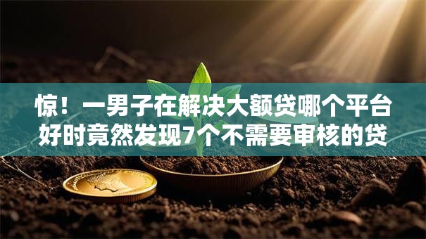惊!一男子在解决大额贷哪个平台好时竟然发现7个不需要审核的贷款平台,事后分享了出来 惊!一男子在解决大额贷哪个平台好时竟然发现7个不需要审核的贷款平台,事后分享了出来