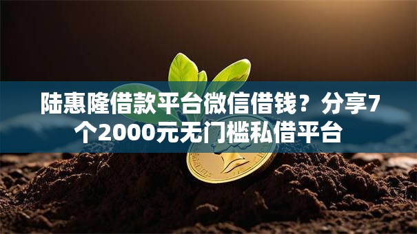 陆惠隆借款平台微信借钱?分享7个2000元无门槛私借平台 陆惠隆借款平台微信借钱?分享7个2000元无门槛私借平台