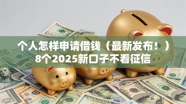 个人怎样申请借钱（最新发布！）8个2025新口子不看征信
