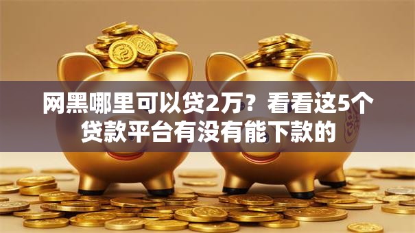 网黑哪里可以贷2万?看看这5个贷款平台有没有能下款的 网黑哪里可以贷2万?看看这5个贷款平台有没有能下款的