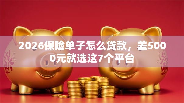 2026保险单子怎么贷款，差5000元就选这7个平台