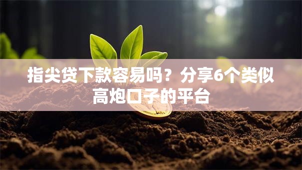指尖贷下款容易吗?分享6个类似高炮口子的平台 指尖贷下款容易吗?分享6个类似高炮口子的平台