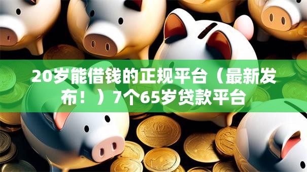 20岁能借钱的正规平台（最新发布！）7个65岁贷款平台