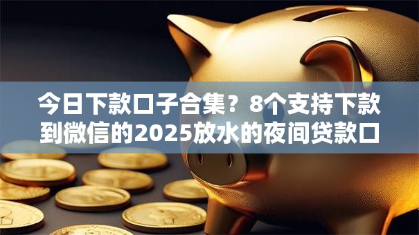 今日下款口子合集？8个支持下款到微信的2025放水的夜间贷款口子