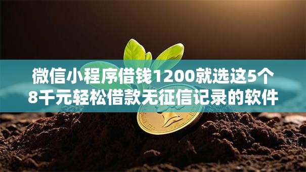 微信小程序借钱1200就选这5个8千元轻松借款无征信记录的软件 微信小程序借钱1200就选这5个8千元轻松借款无征信记录的软件