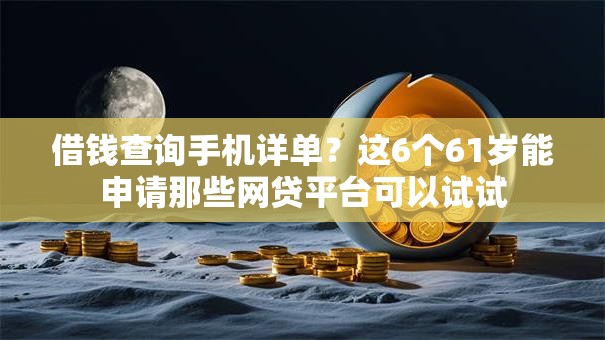 借钱查询手机详单？这6个61岁能申请那些网贷平台可以试试