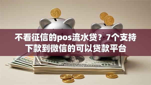 不看征信的pos流水贷？7个支持下款到微信的可以贷款平台