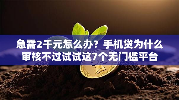 急需2千元怎么办？手机贷为什么审核不过试试这7个无门槛平台