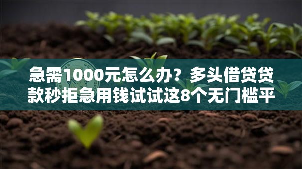 急需1000元怎么办?多头借贷贷款秒拒急用钱试试这8个无门槛平台 急需1000元怎么办?多头借贷贷款秒拒急用钱试试这8个无门槛平台