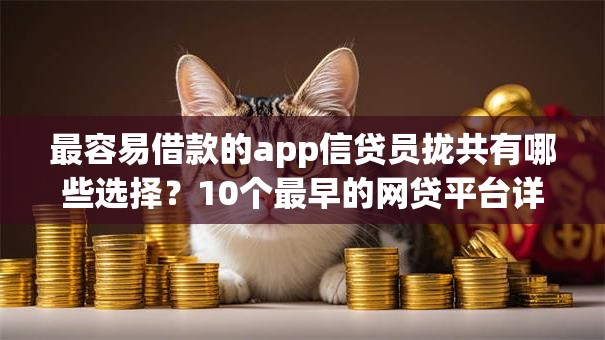 最容易借款的app信贷员拢共有哪些选择？10个最早的网贷平台详解