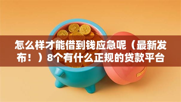 怎么样才能借到钱应急呢(最新发布!)8个有什么正规的贷款平台 怎么样才能借到钱应急呢(最新发布!)8个有什么正规的贷款平台