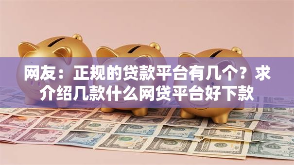网友:正规的贷款平台有几个?求介绍几款什么网贷平台好下款 网友:正规的贷款平台有几个?求介绍几款什么网贷平台好下款