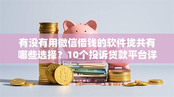 有没有用微信借钱的软件拢共有哪些选择？10个投诉贷款平台详解
