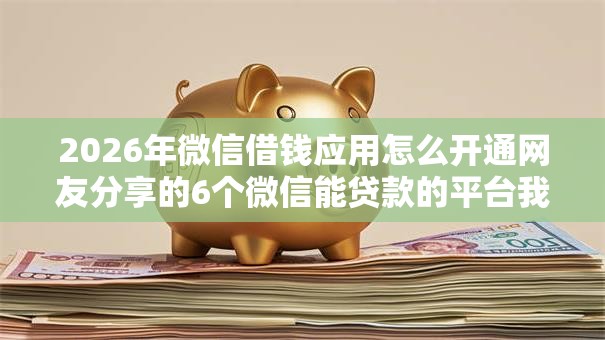 2026年微信借钱应用怎么开通网友分享的6个微信能贷款的平台我觉得不错! 2026年微信借钱应用怎么开通网友分享的6个微信能贷款的平台我觉得不错!