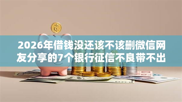 2026年借钱没还该不该删微信网友分享的7个银行征信不良带不出来款还可以贷的平台我觉得不错！
