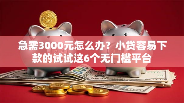 急需3000元怎么办?小贷容易下款的试试这6个无门槛平台 急需3000元怎么办?小贷容易下款的试试这6个无门槛平台