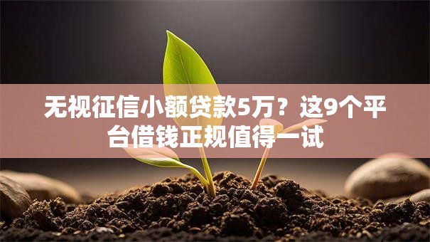 无视征信小额贷款5万?这9个平台借钱正规值得一试 无视征信小额贷款5万?这9个平台借钱正规值得一试