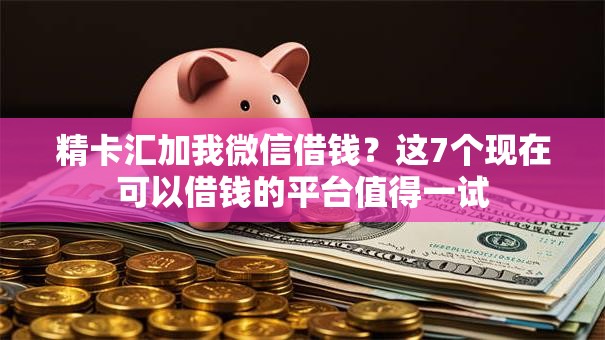 精卡汇加我微信借钱？这7个现在可以借钱的平台值得一试