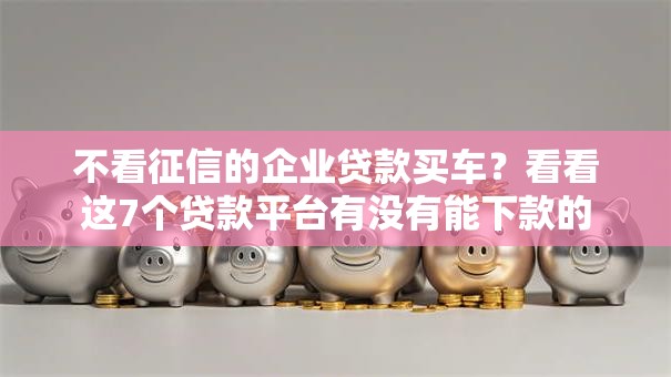 不看征信的企业贷款买车?看看这7个贷款平台有没有能下款的 不看征信的企业贷款买车?看看这7个贷款平台有没有能下款的