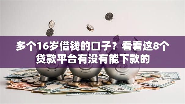 多个16岁借钱的口子?看看这8个贷款平台有没有能下款的 多个16岁借钱的口子?看看这8个贷款平台有没有能下款的